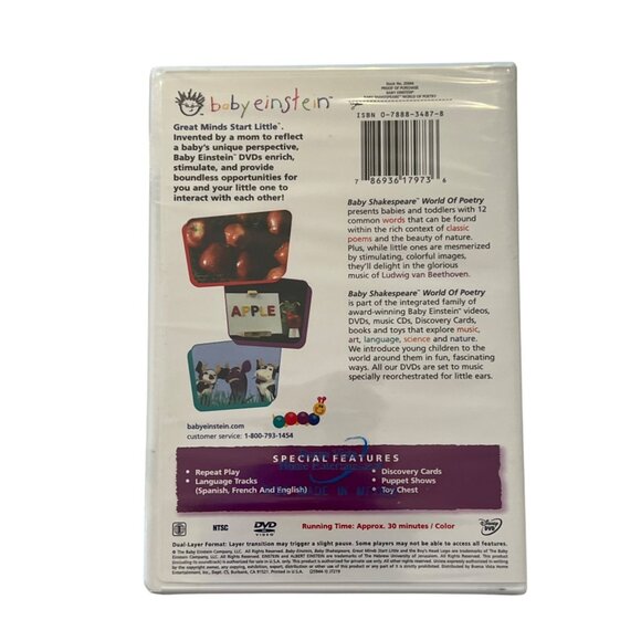 Baby Einstein Baby Shakespeare World Of Poetry 2003 DVD Educational New Sealed - Picture 2 of 4